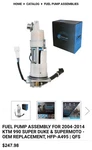 New Quantum Ktm 1190 Electric Fuel Pump. Fixed Price $150.00.