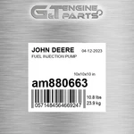 AM880663 Fuel Injection Pump Fits John Deere (surplus Open Box). Fixed Price $1256.56.