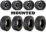 Kit 4 Moose Rigid Tires 32X10-15 On Fuel Tech Beadlock Matte Black D916 Ter. Fixed Price $2518.06.
