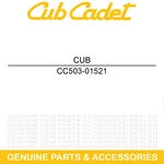 Cub Cadet 503-01521 Fuel Pump Retaining Cap Challenger MX750 MX550 Eps. Fixed Price $10.95.